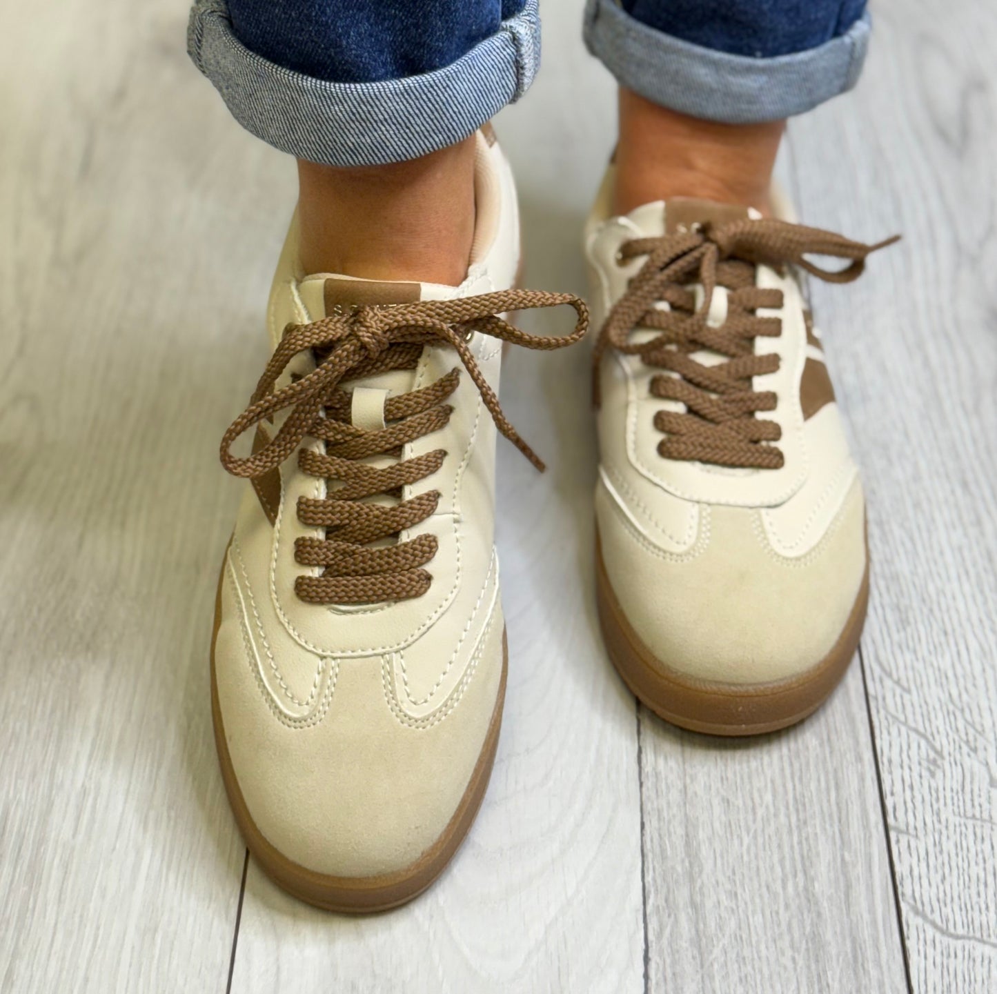 S Oliver - Cream Combo Gum Sole Trainer