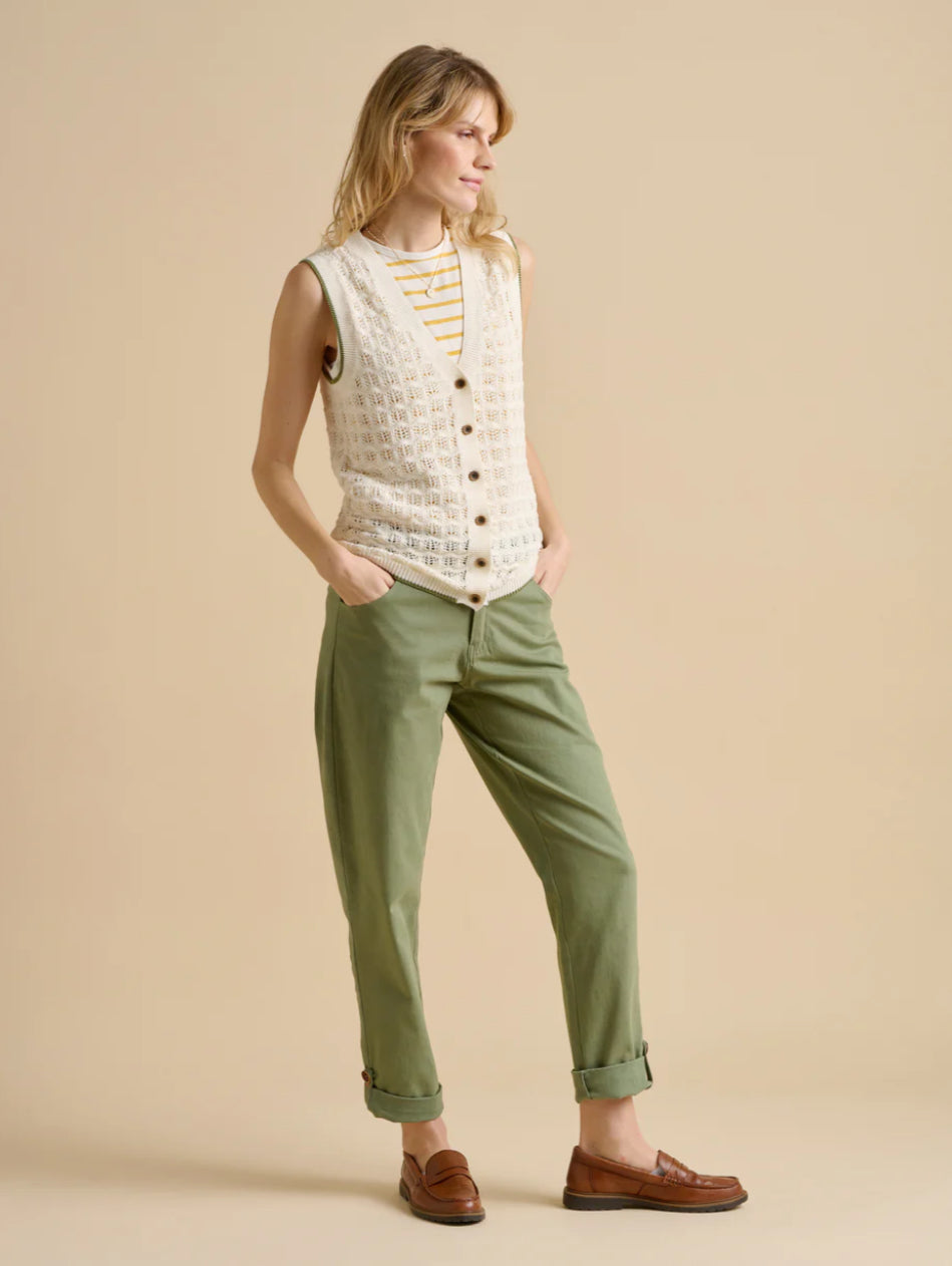 Brakeburn - Pointelle Knitted Button Tank