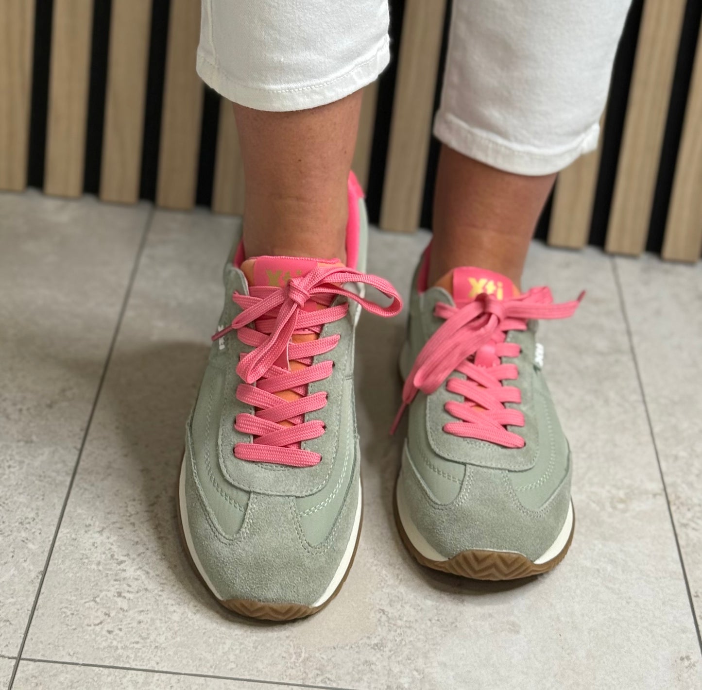 Xti - Khaki/Pink Combo Trainer (145209)