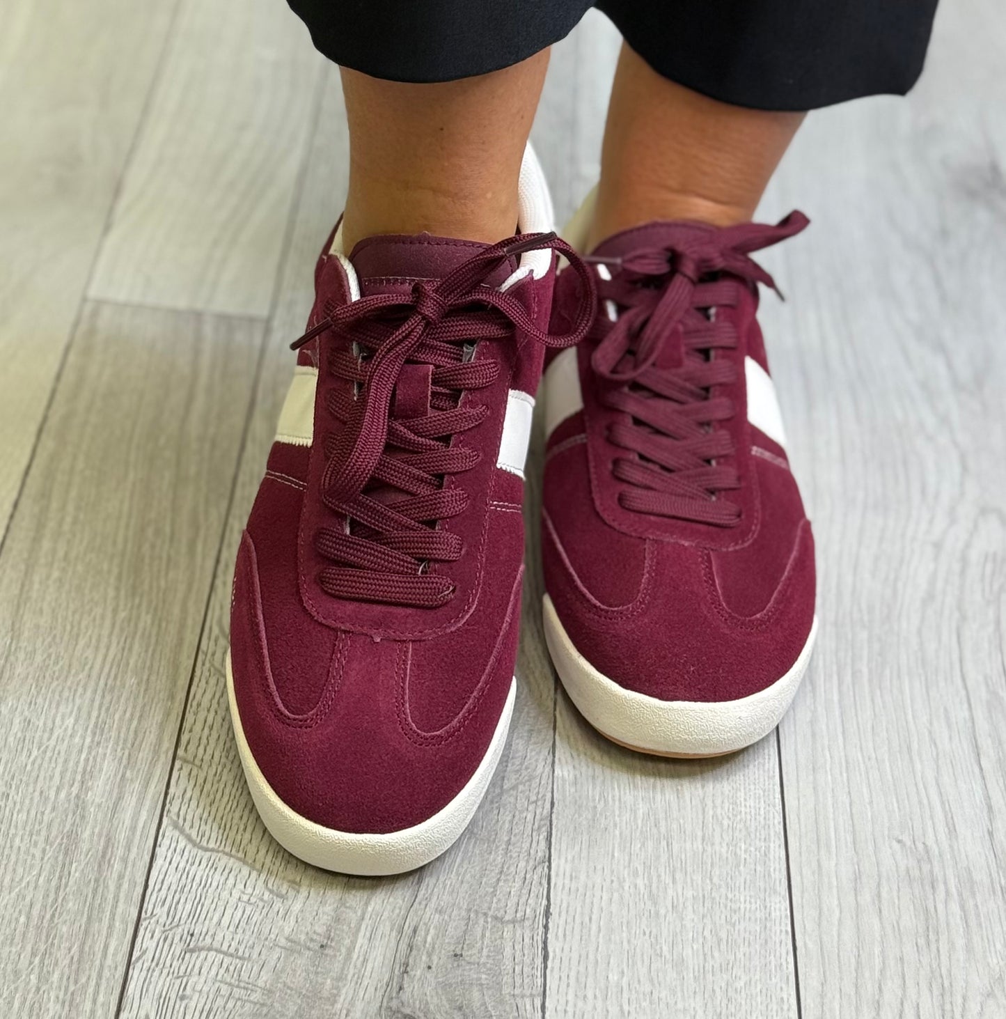 Teddy Smith - Burgundy Suede Trainer (120319)