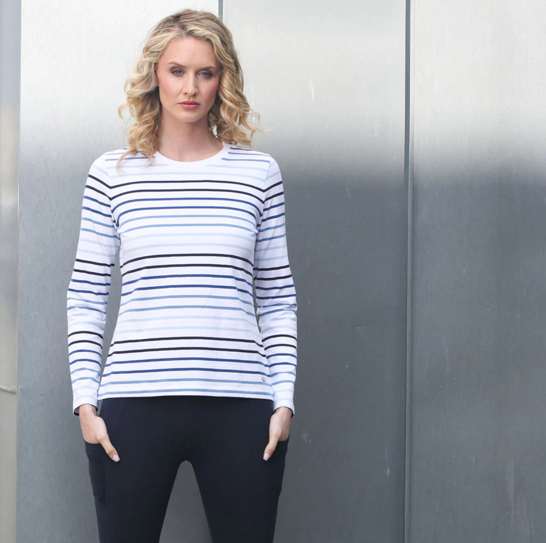 Rant & Rave - 'Kimberley’ Blue Long Sleeve Tee
