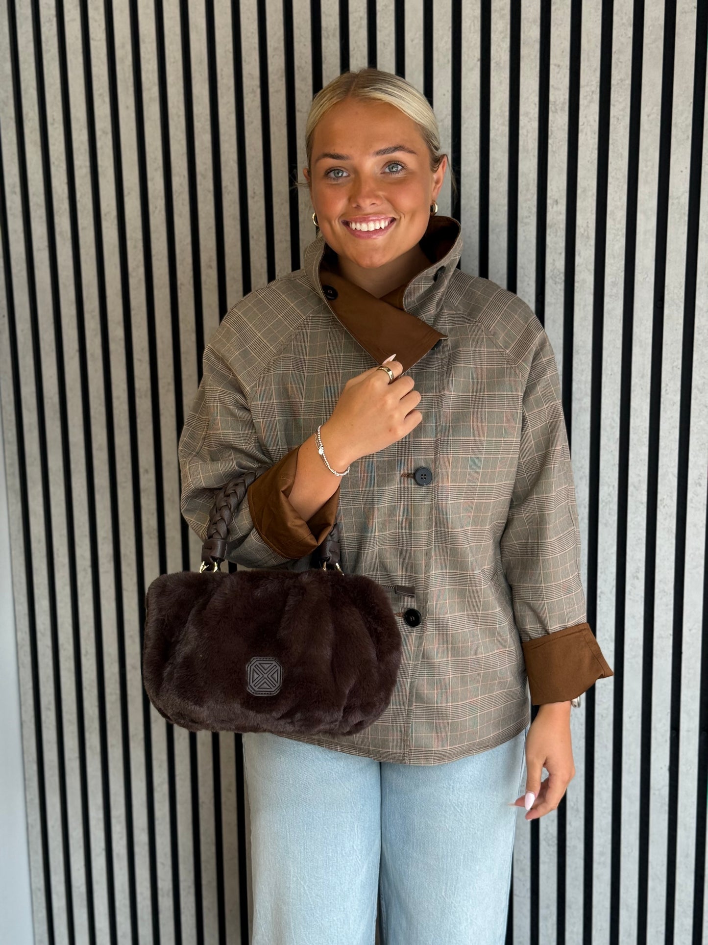 Xti - Brown Faux Fur Handbag (184718)