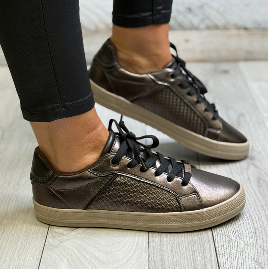 S Oliver - Bronze Metallic Trainer