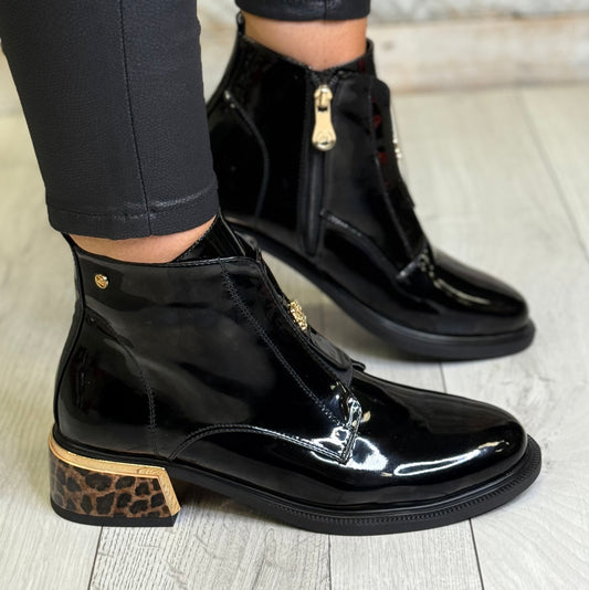 Zanni & Co - 'Surabaya One' Ink Patent Boot