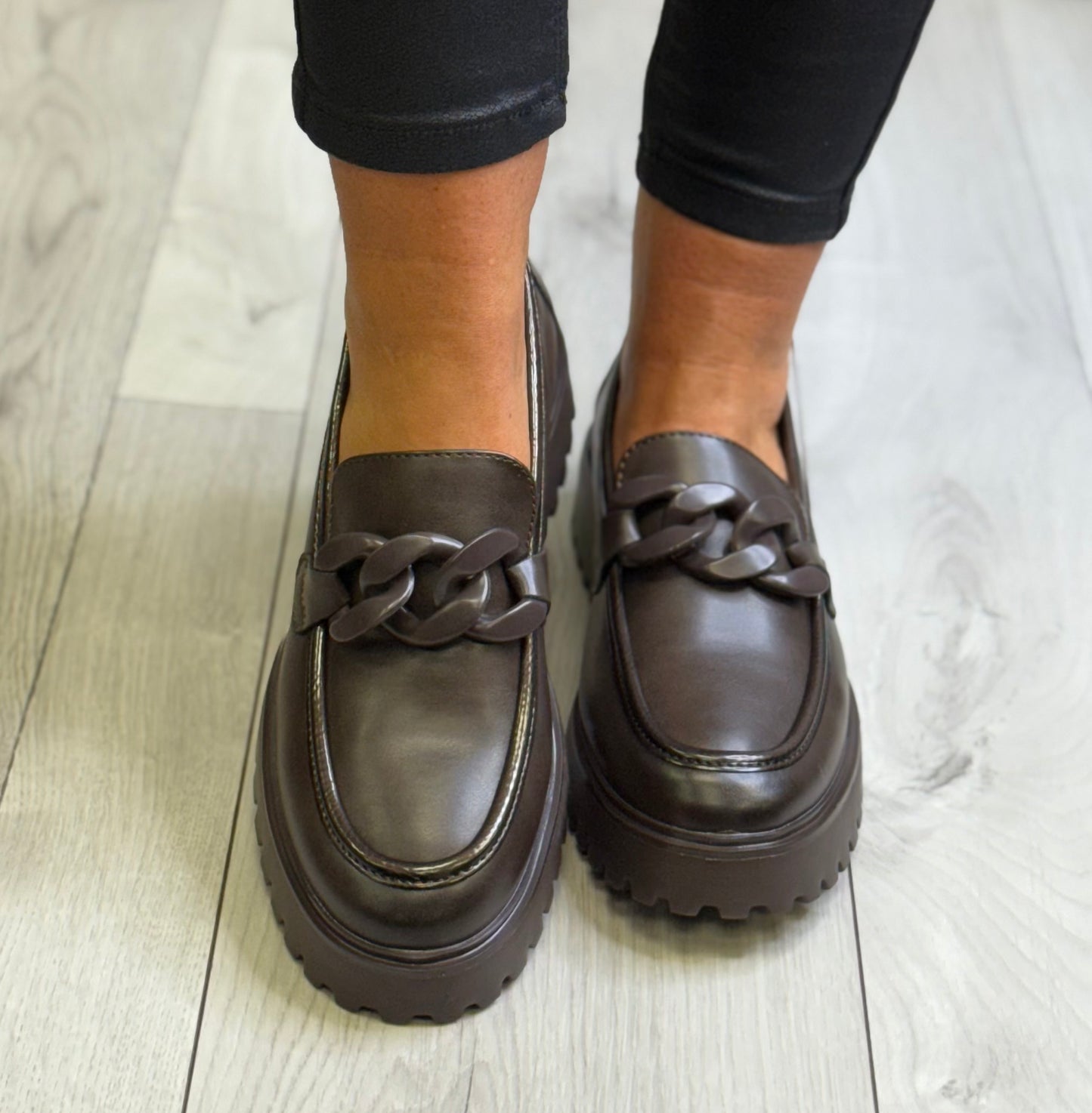 Xti - Brown Chain Detail Loafer (144491)