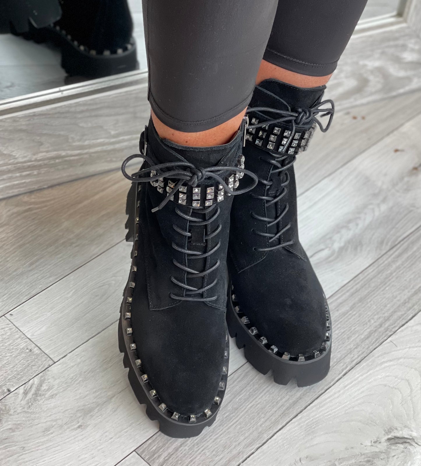 Loretta Vitale - Black Suede Embellished Boot