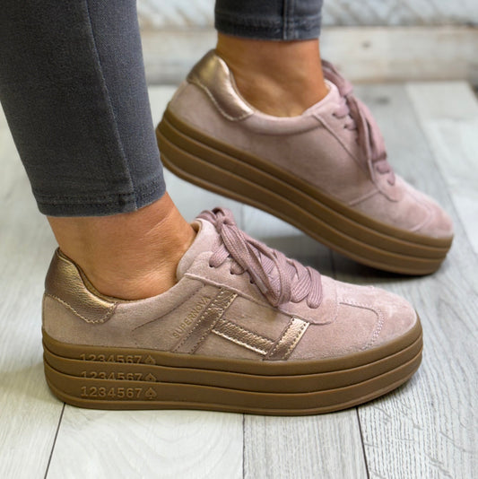 Drilleys- 'Sixty Eight' Pink Daisy Trainer