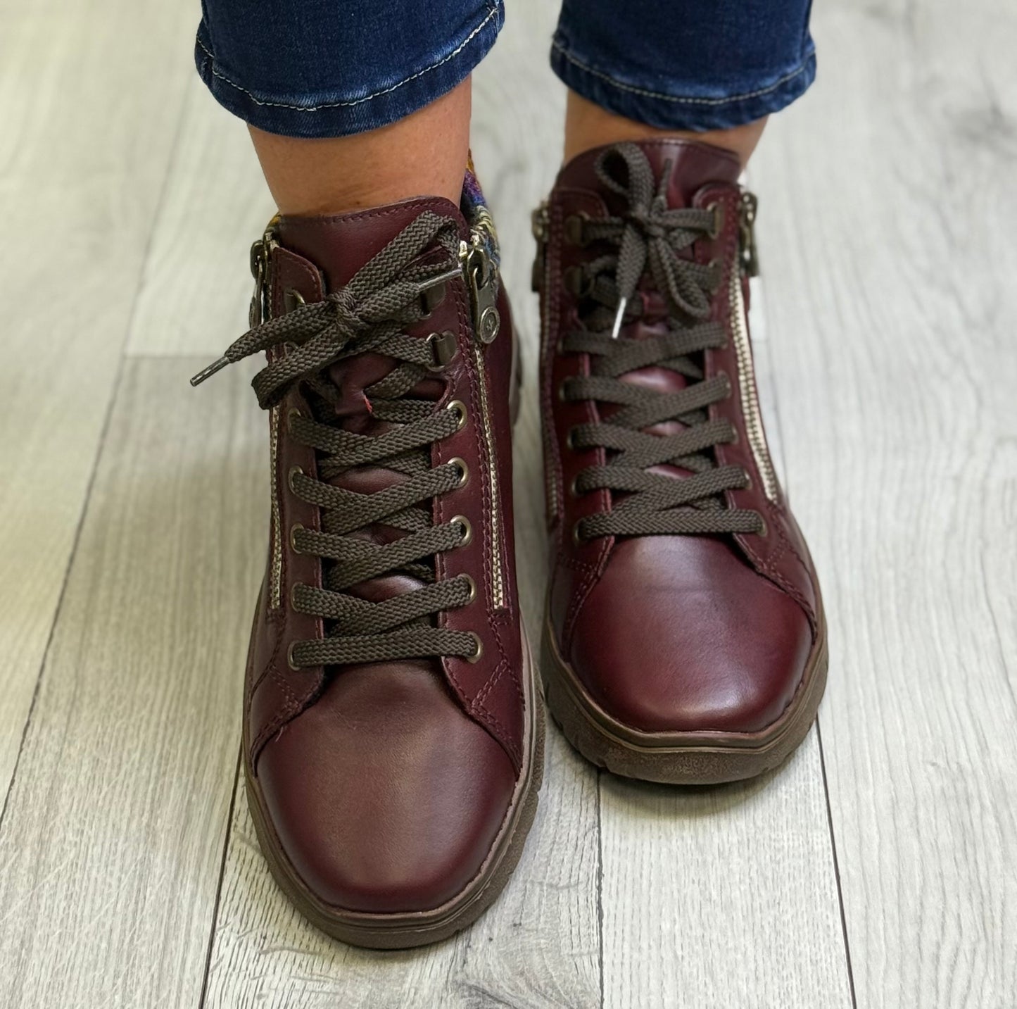 Rieker - Burgundy ‘Tex’ Ankle Boot