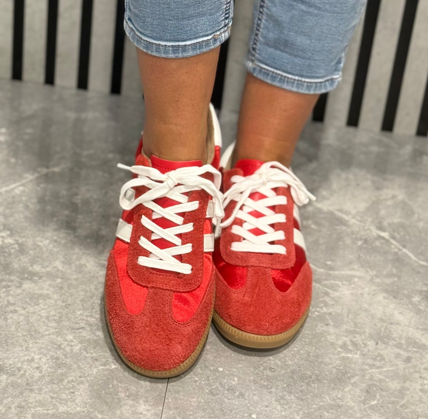 Drilleys- 'Ninety’ Rose Blossom Leather Trainer