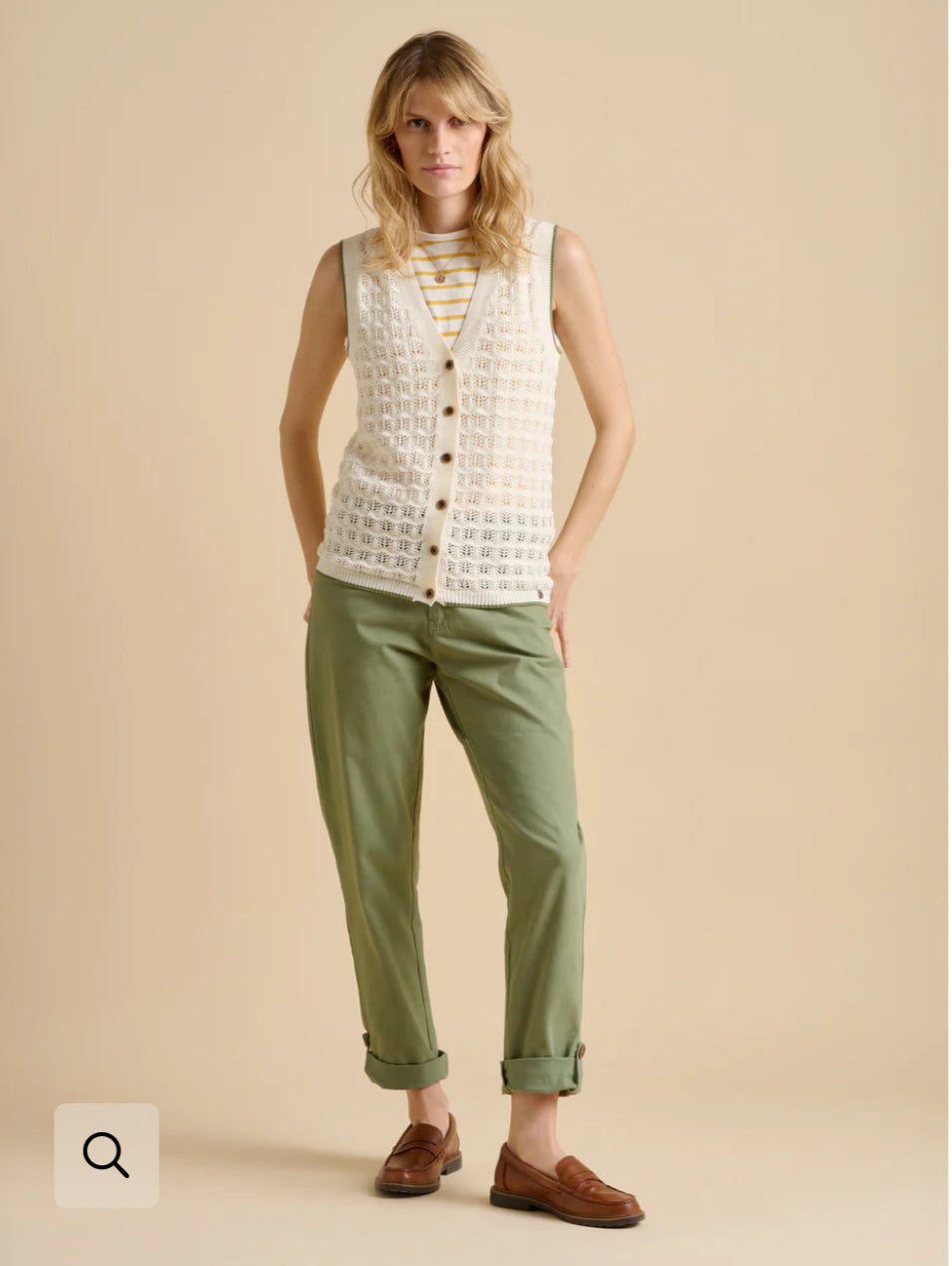 Brakeburn - Pointelle Knitted Button Tank