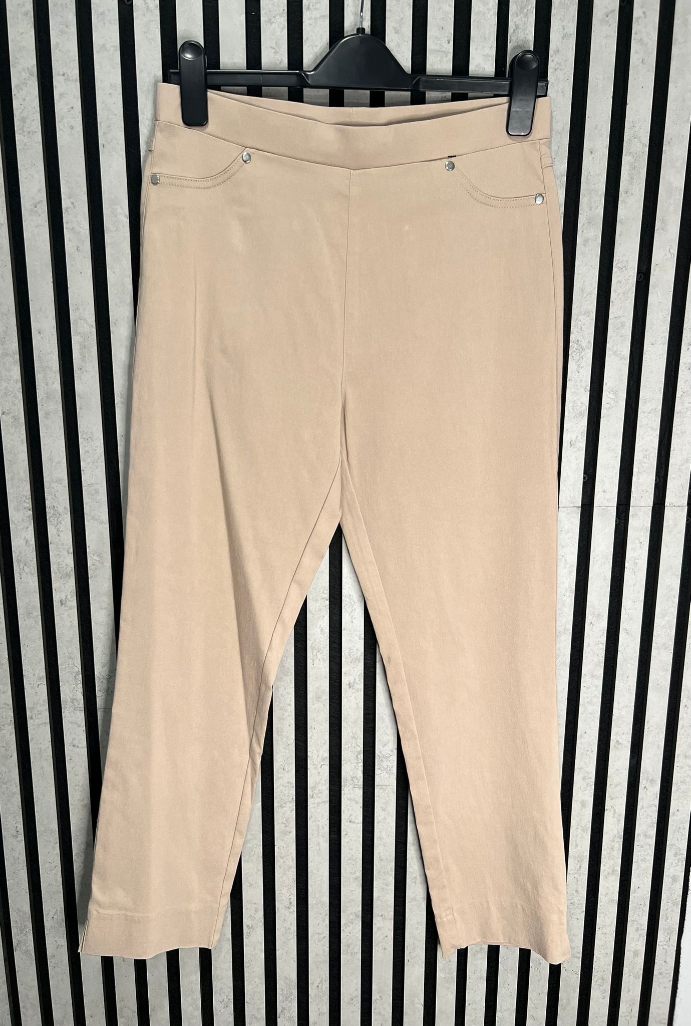 Beige Jean Style Stretch Trouser
