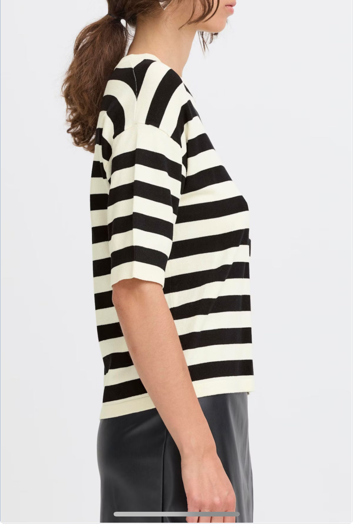 b.young - Black/White Stripe Knit