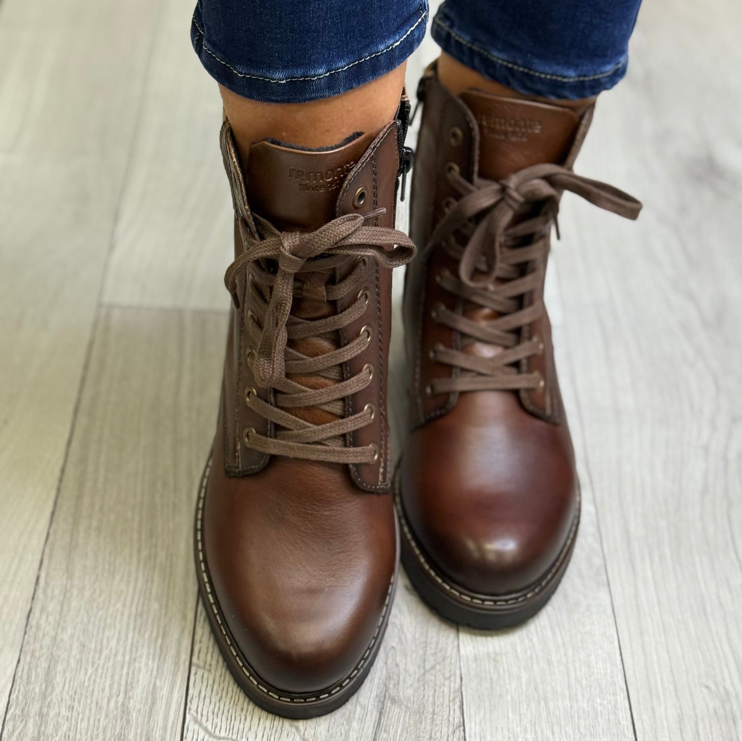 Remonte - Brown Laced 'Tex' Leather Boot