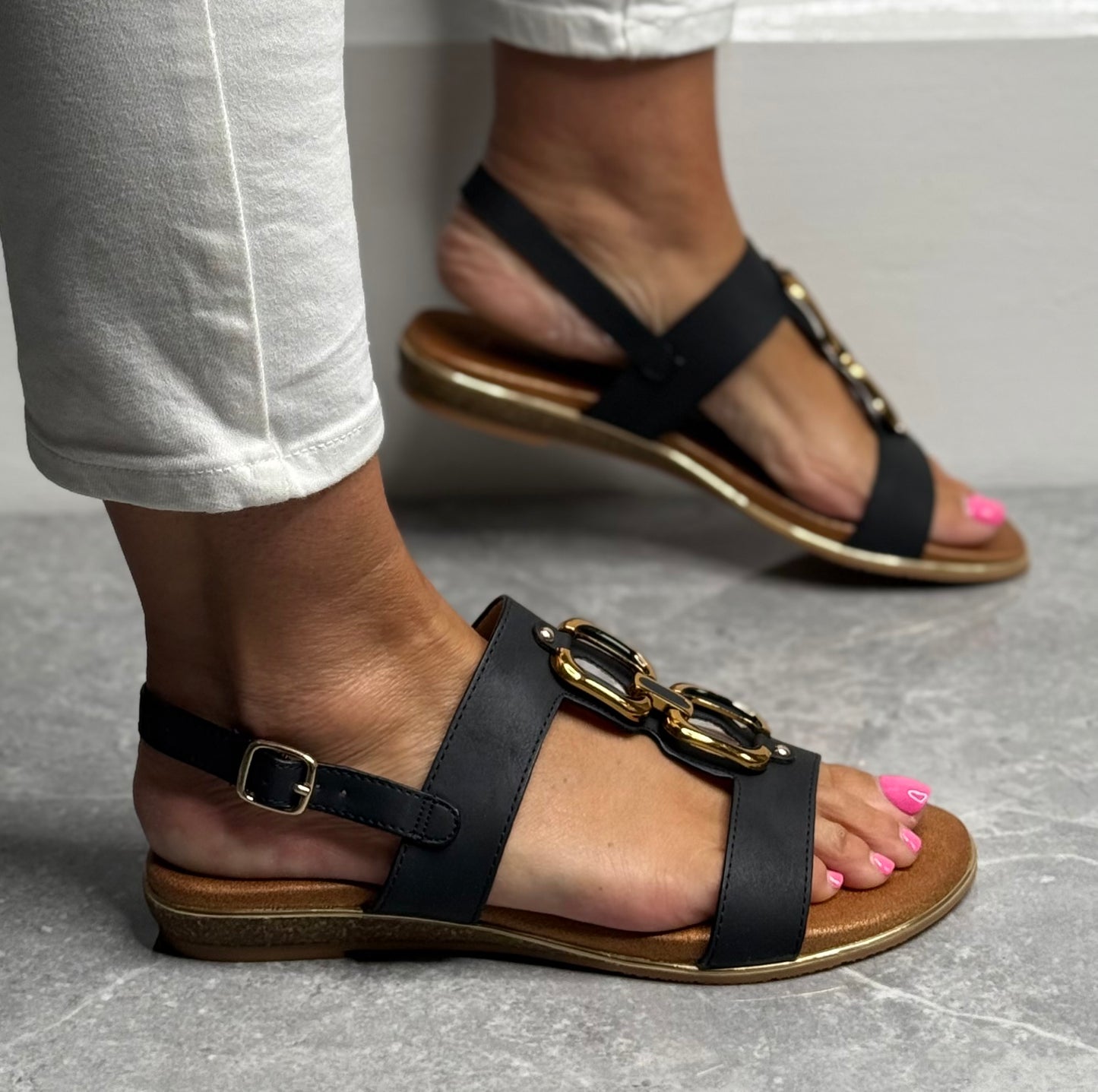 Lunar - 'Darcy' Black Sandal