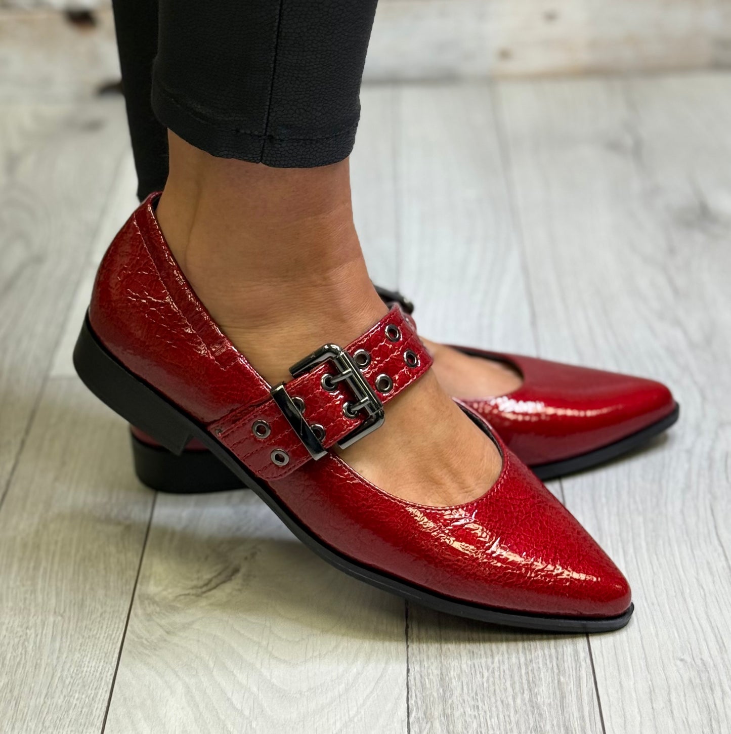 Marco Tozzi - Red Patent Pointed Shoe