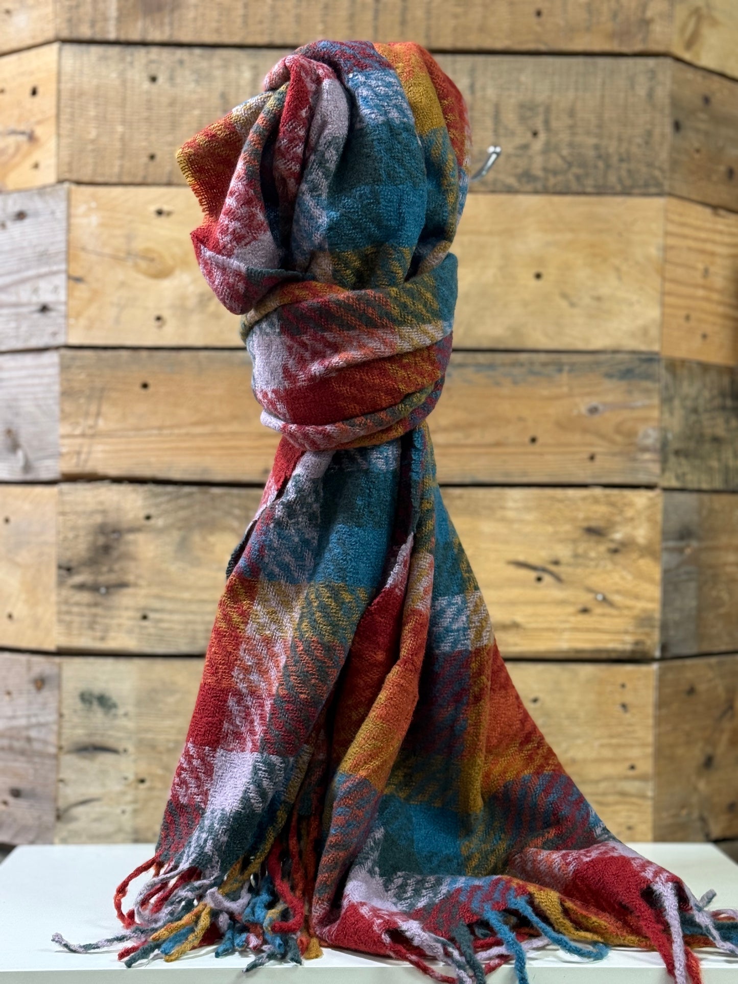 hannah k - Multi Checked Scarf