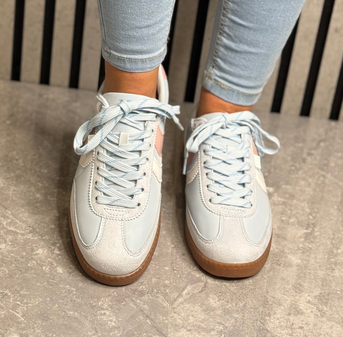 Xti - Powder Blue/Baby Pink Gum Sole Trainer (145052)