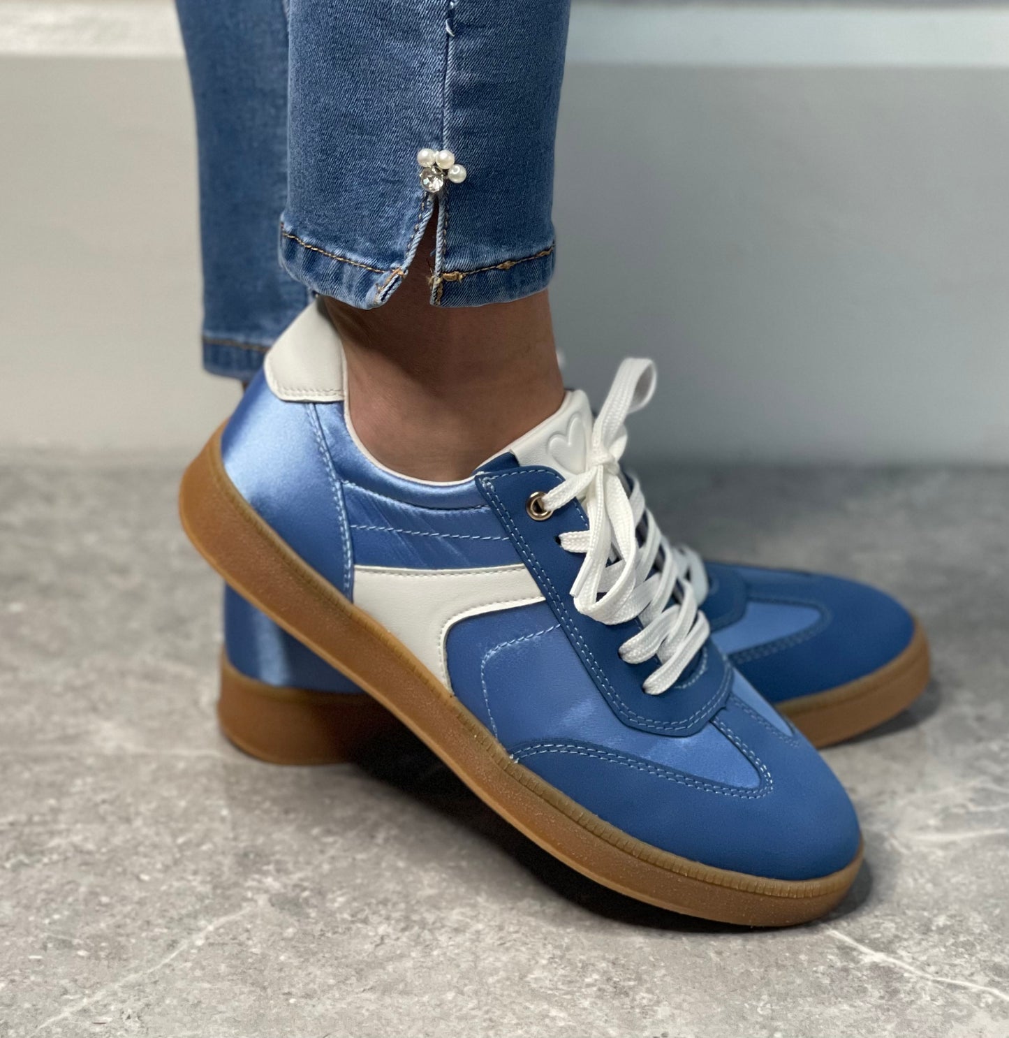 Marco Tozzi - Blue Combo Gum Sole Trainer