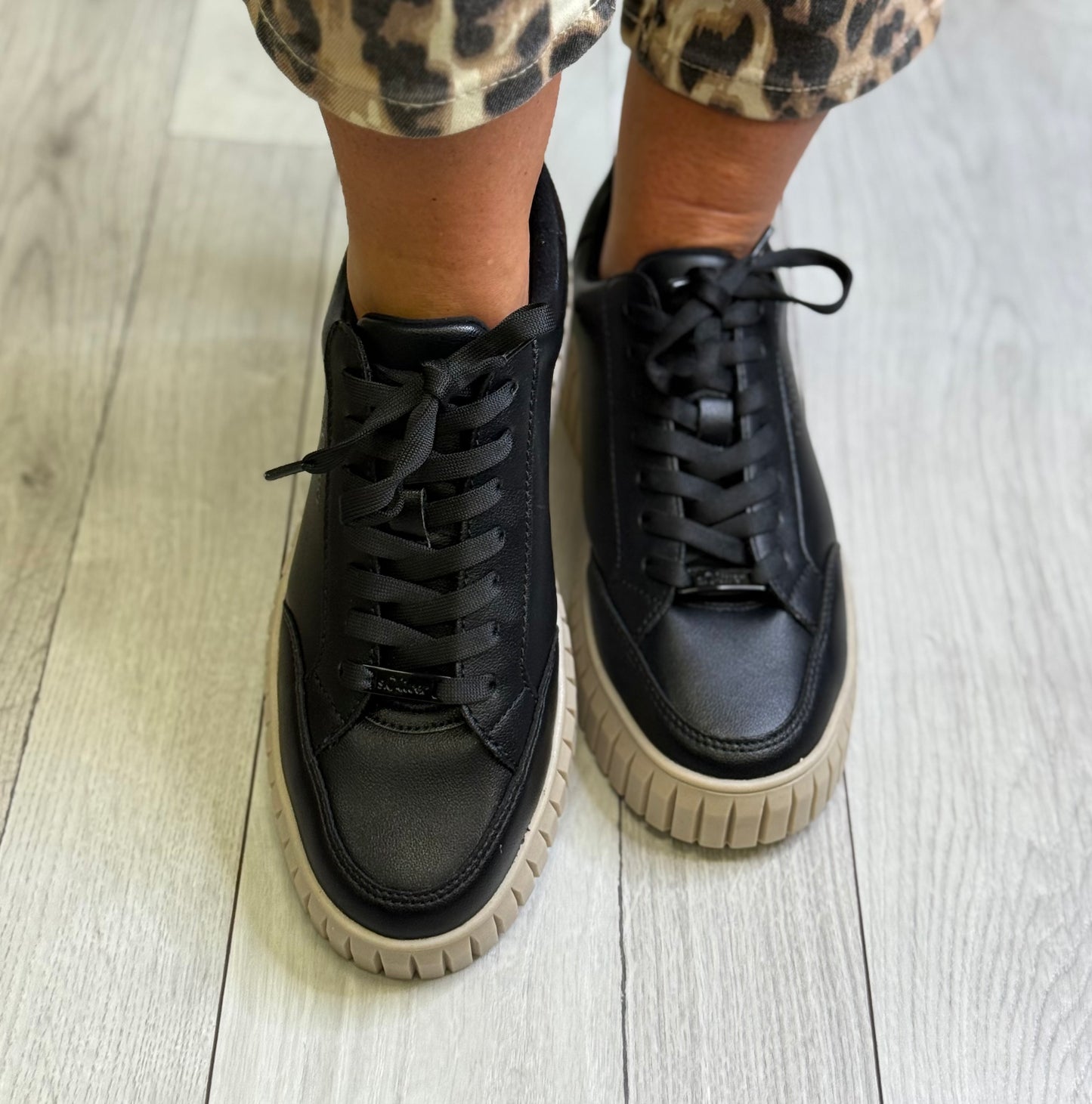 S Oliver - Black Platform Trainer