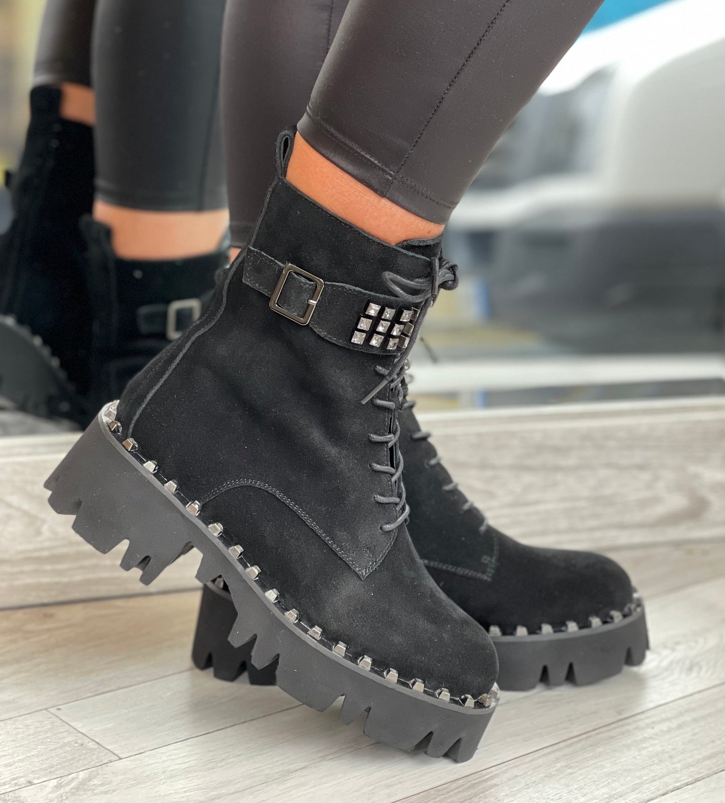 Loretta Vitale - Black Suede Embellished Boot