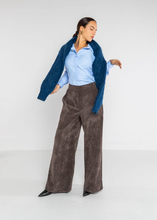 Lokita - Mocca Fine Cord Wide Leg Trouser