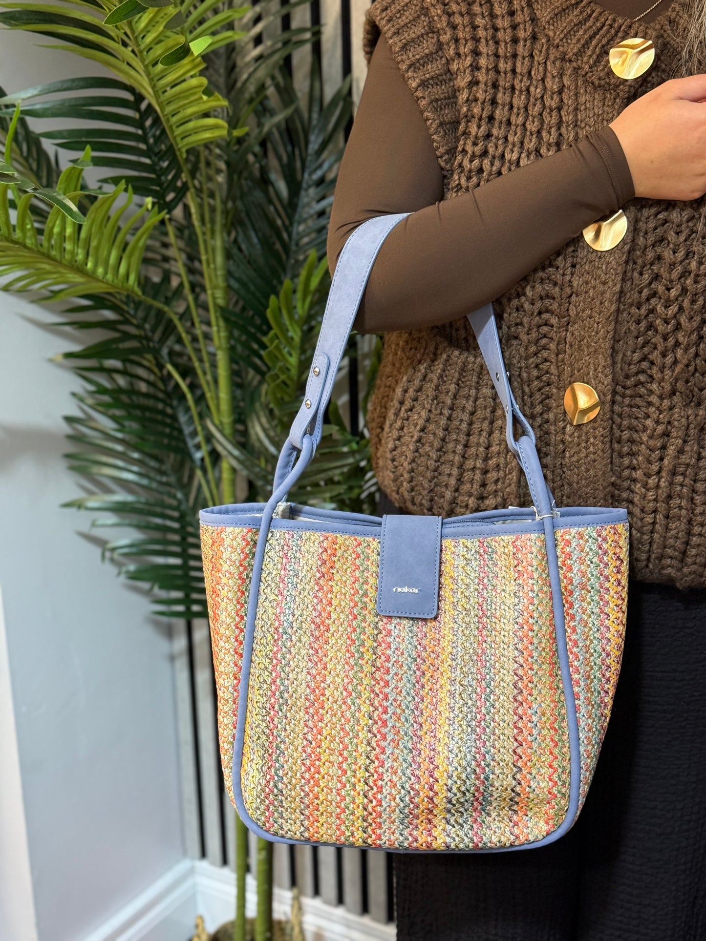 Rieker - Blue Multi Woven Handbag (H1307-90)