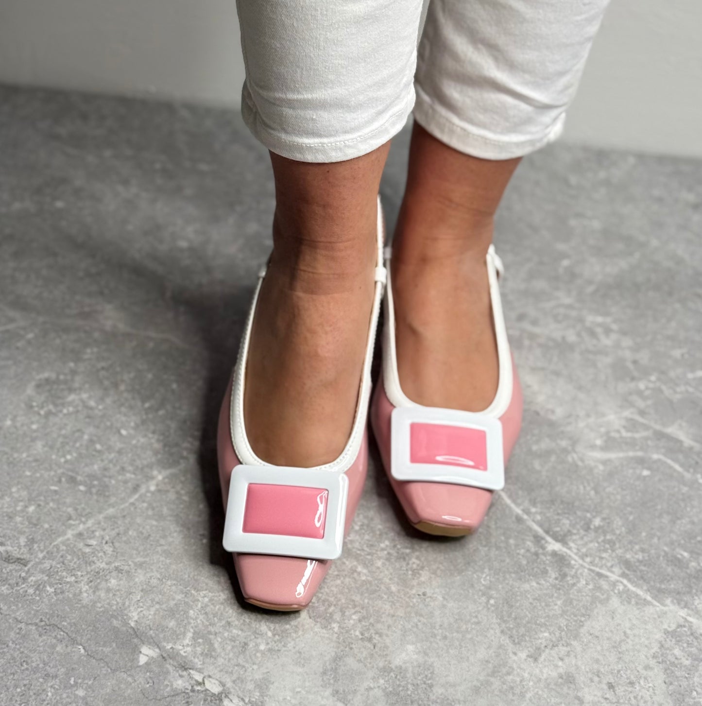 Una Healy - 'Step It Up' Bubblegum Low Heel Slingback Shoe