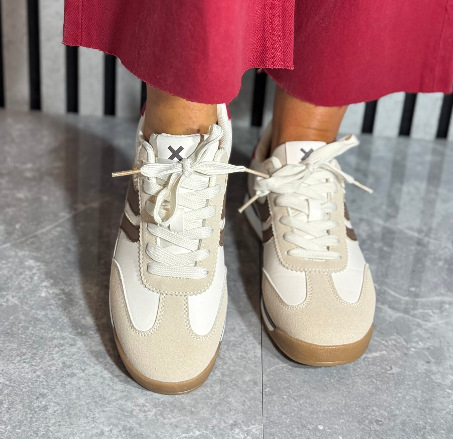 Xti - Beige Side Stripe Trainer (146398)
