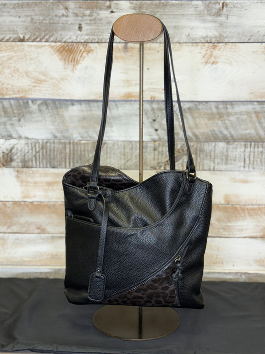 Rieker - Black/Animal Detail Crossbody (H1025-01)