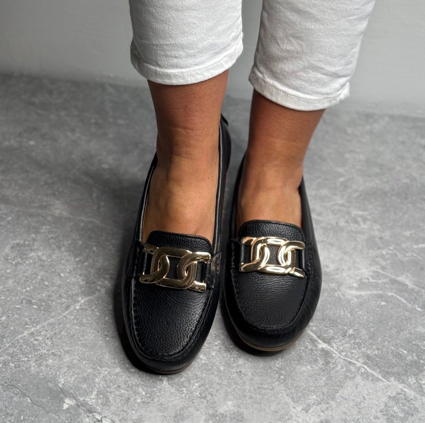 Lotus - 'Martino' Black Leather Loafer