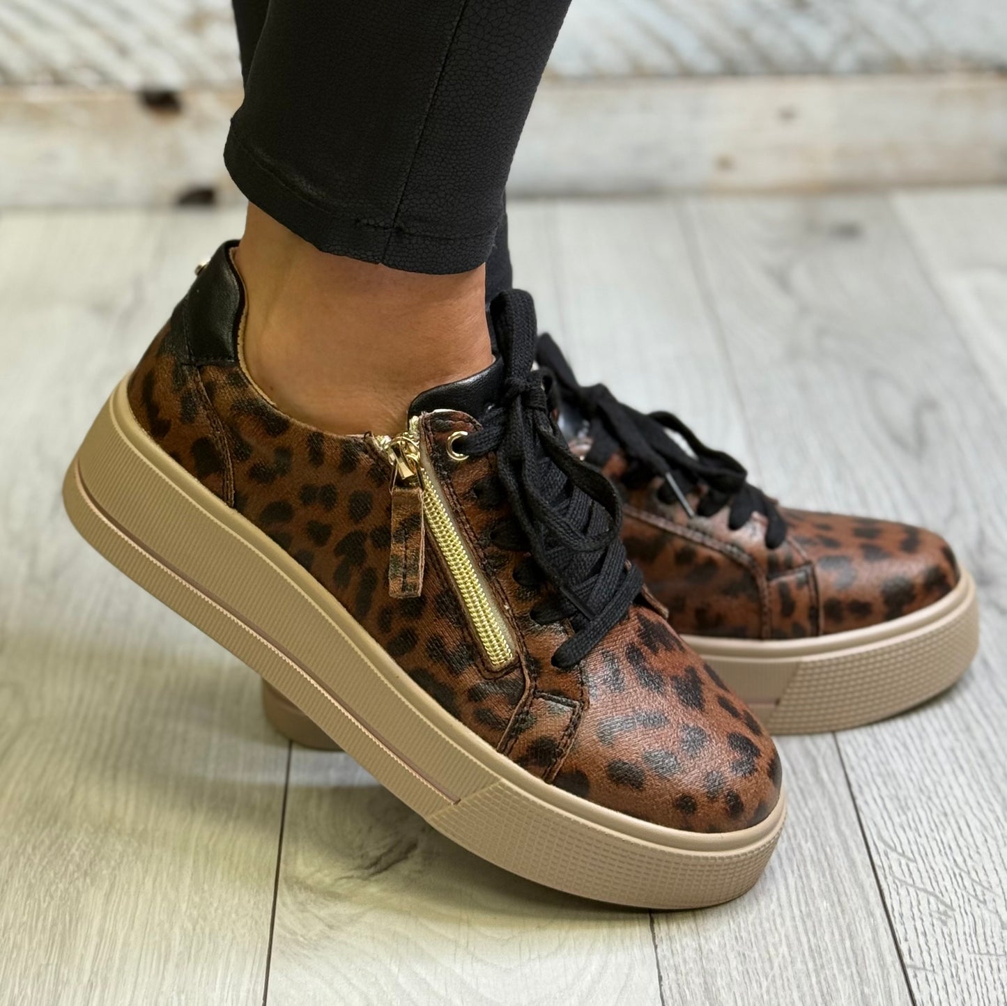 Patrizio Como - 'Ravenna' Animal Print Platform Trainer