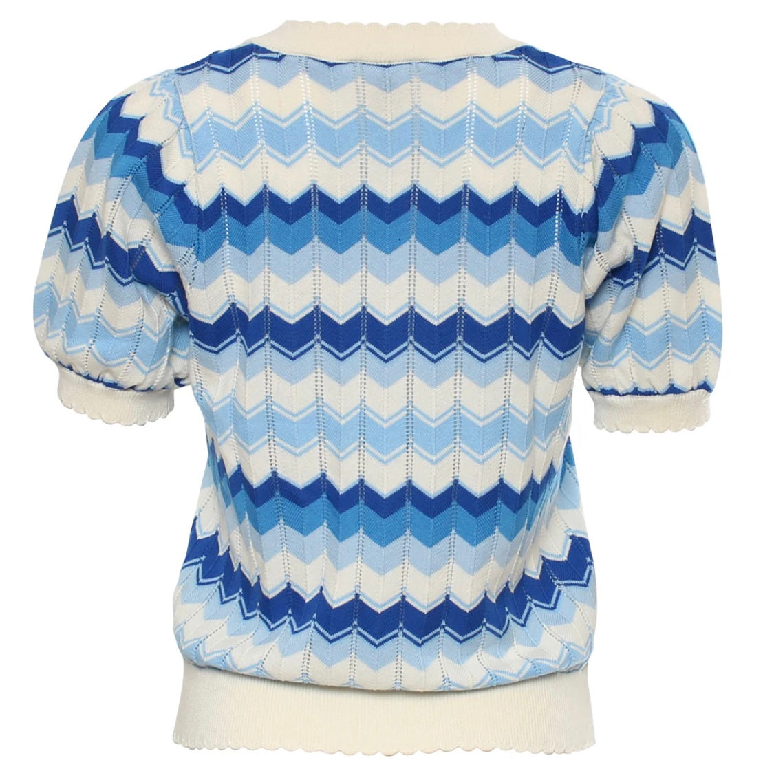 Rant & Rave - ‘Mavis’ Blue Short Sleeve Jumper