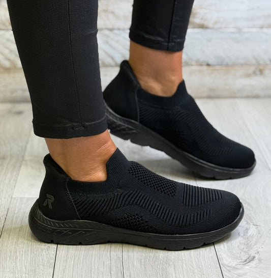 Rieker - Black Ready 2 Go Sock Trainer