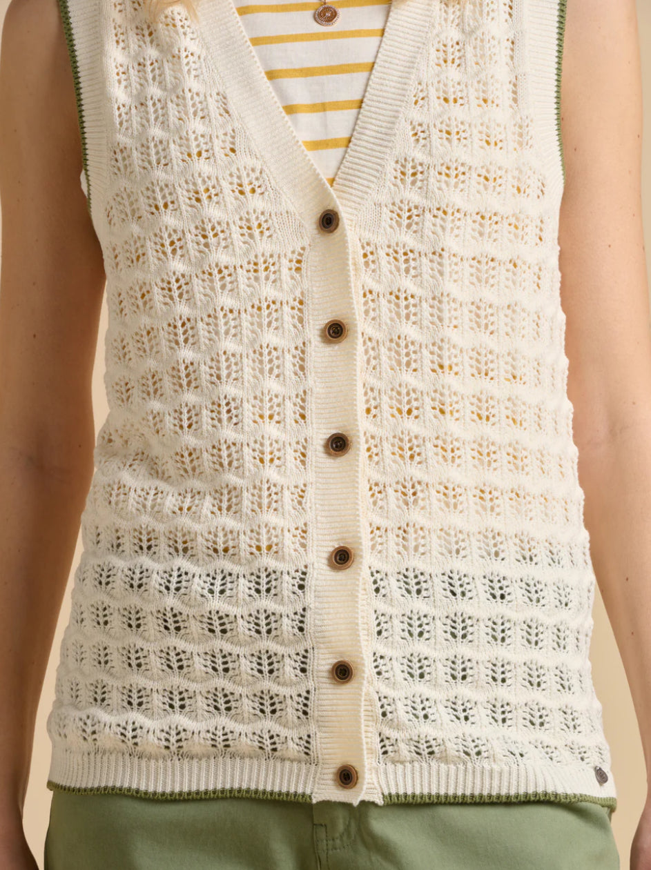 Brakeburn - Pointelle Knitted Button Tank