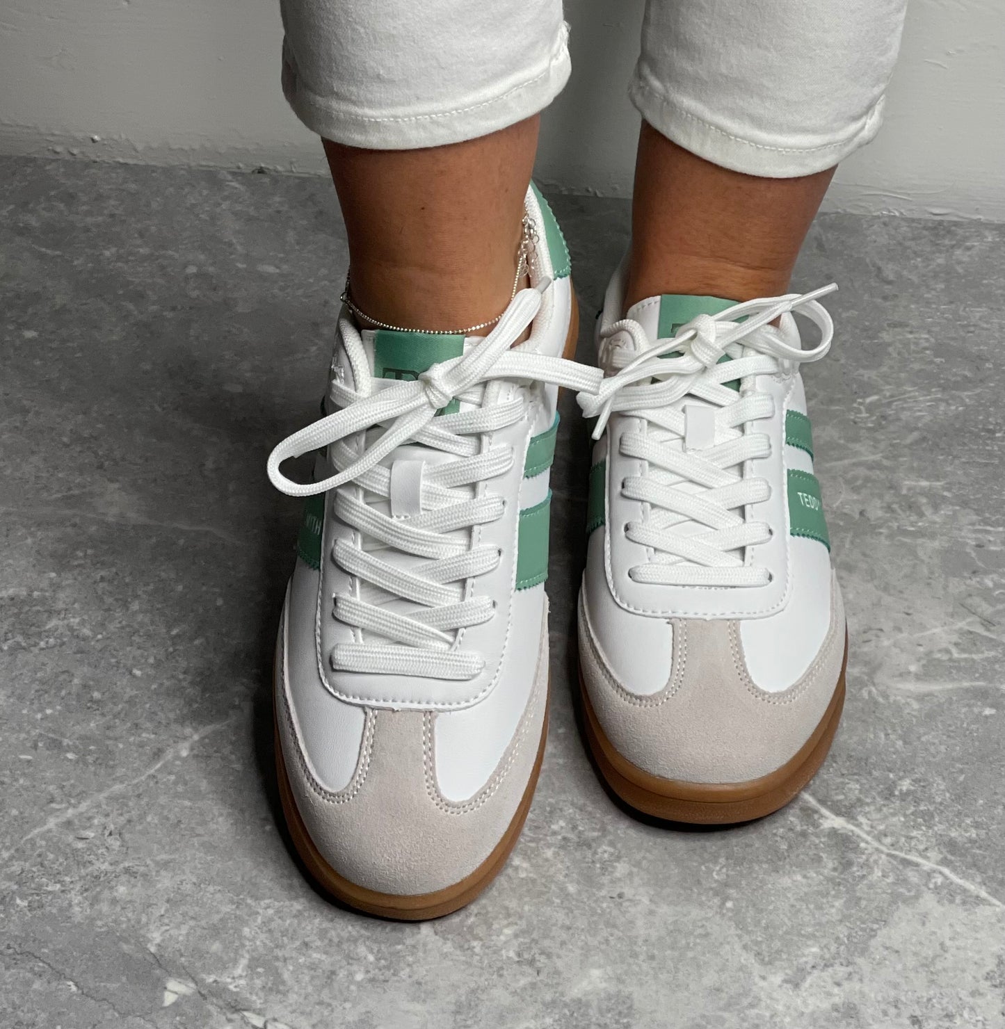 Teddy Smith - White/Green Combo Trainer