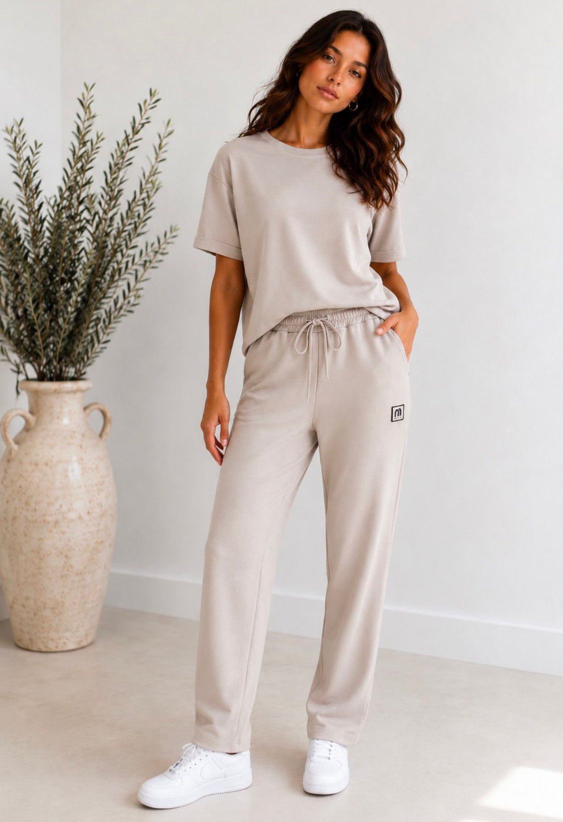 Cream 2 Piece Oversized Leisure Suit