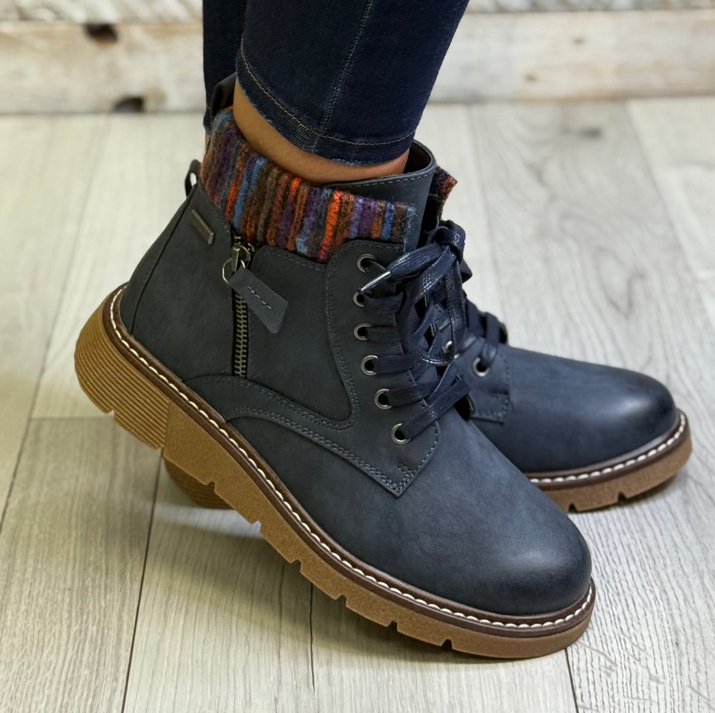 Lunar - 'California' Navy Wide Fit Boot