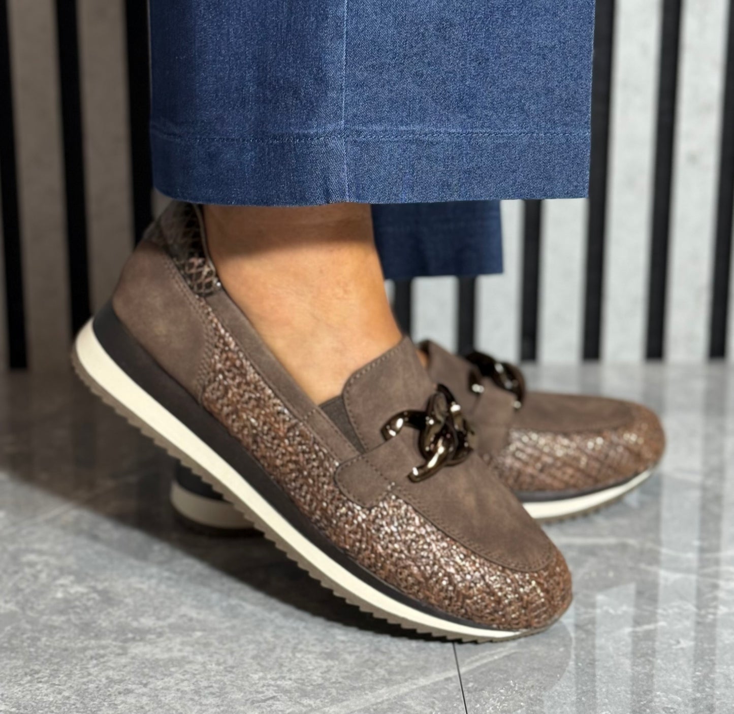 Jana - Mocca Combo Loafer