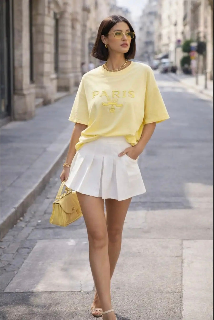 Lemon Oversized Embroidered Tee
