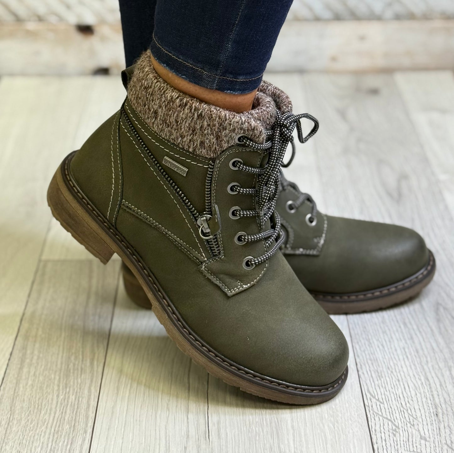 Lunar - 'Benson' Olive Detailed Boot