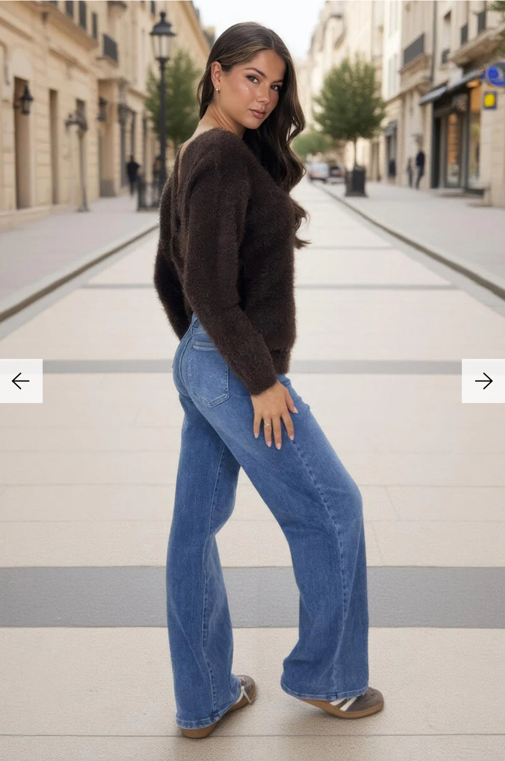 AX Paris - Chocolate Fluffy Knit Twist Detail Jumper