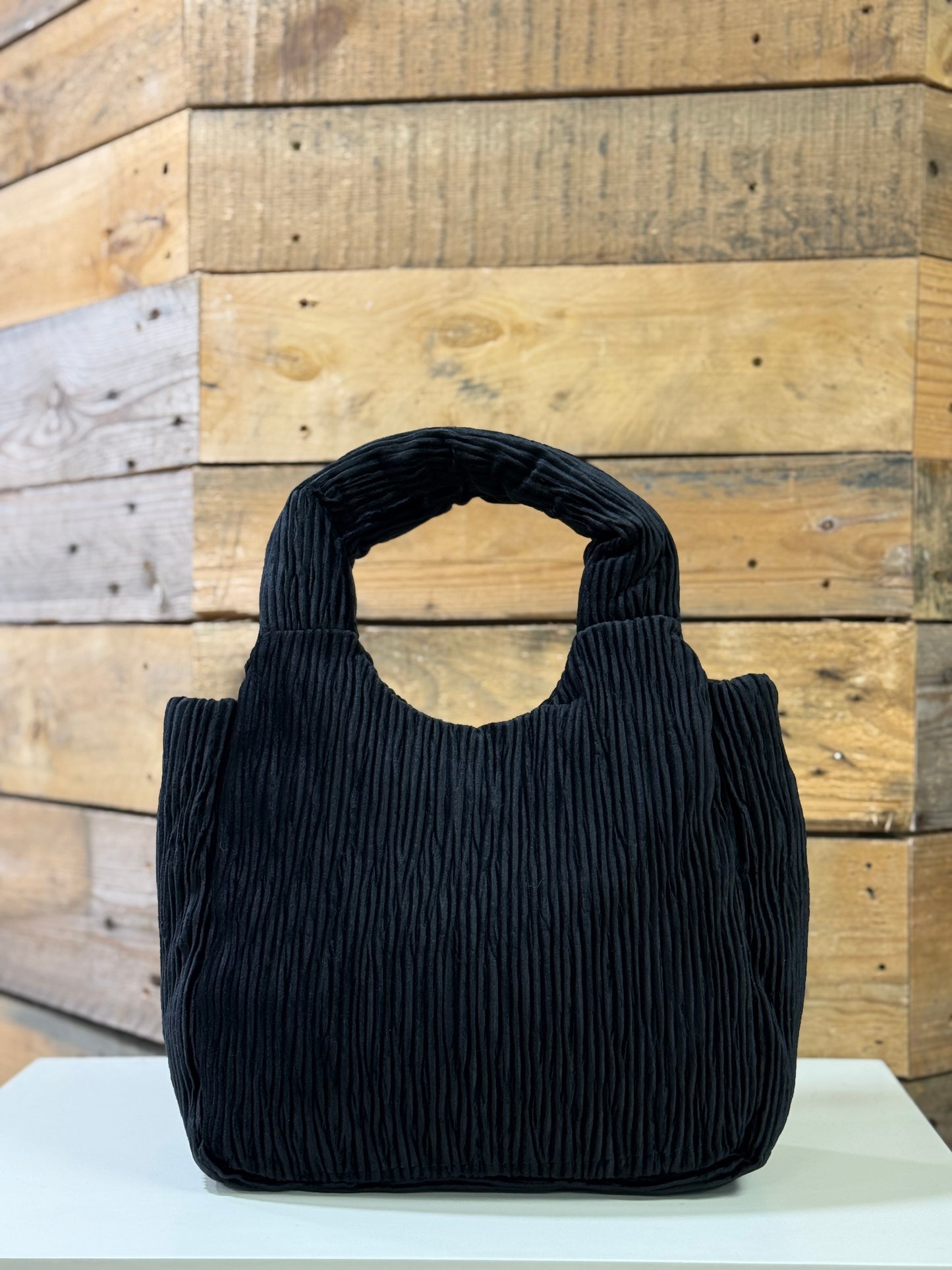 hannah k - 'Brianna' Black Cord Small Handbag