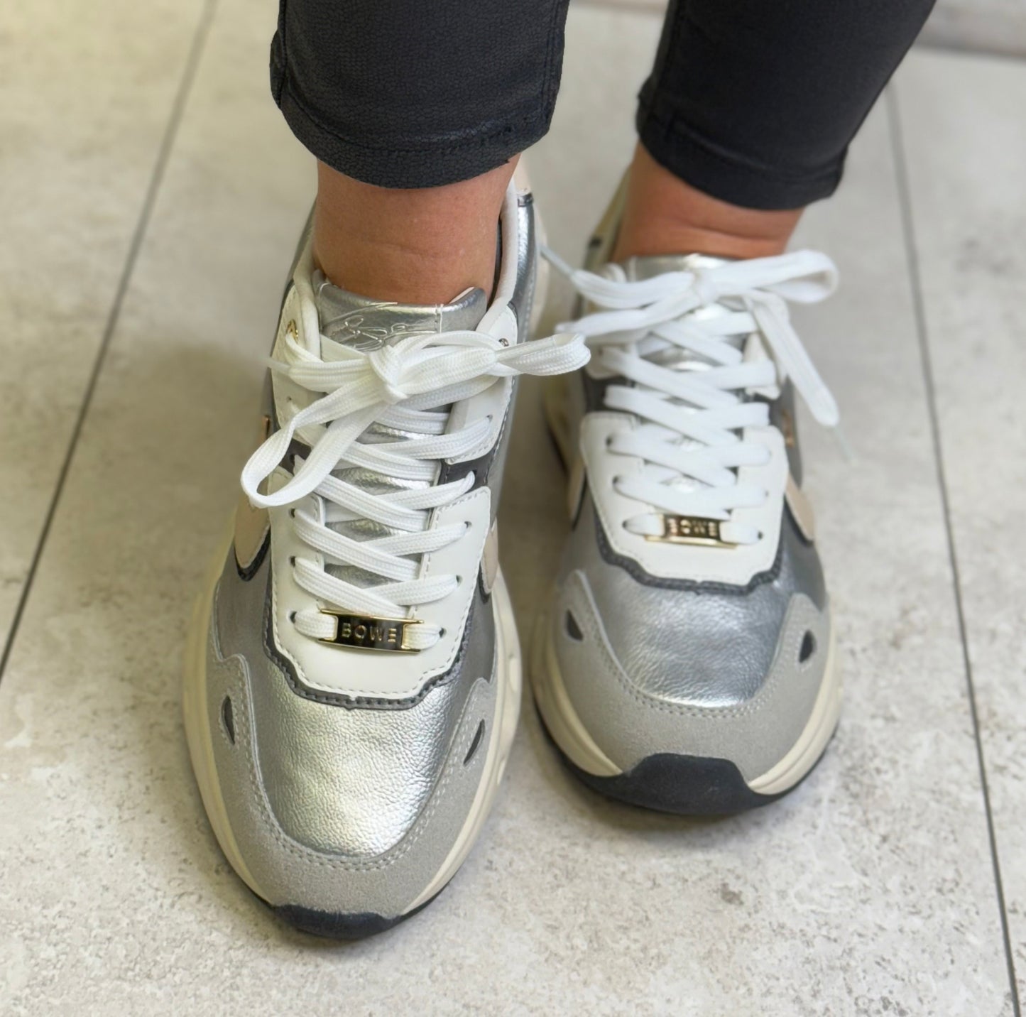 Tommy Bowe For Her - 'Barsoum' Chrome Metallic Trainer