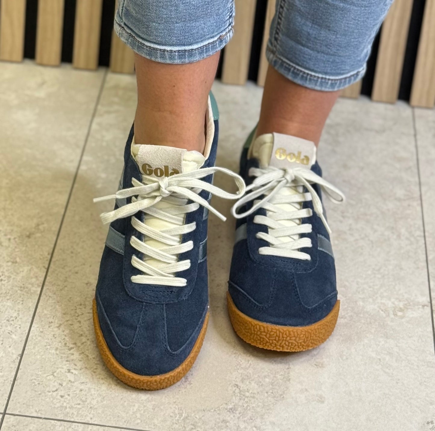 Gola - ‘Elan Glitz' Navy/Air/Green Mist Trainer