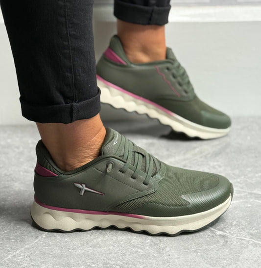Tamaris - Olive Combo Slip On Trainer