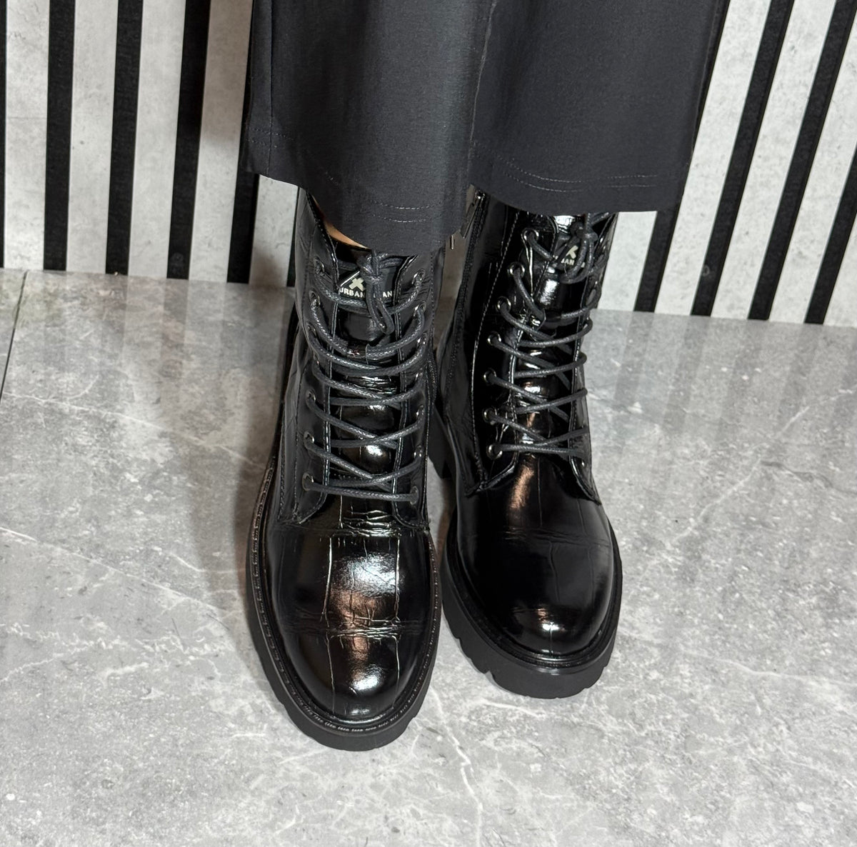 Xti - Black Croc Lace Boot (146248)