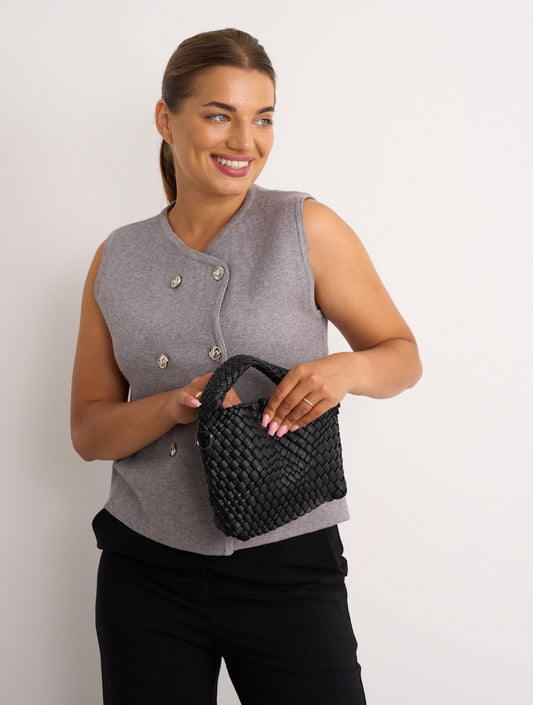 Grey Double Breasted Waistcoat