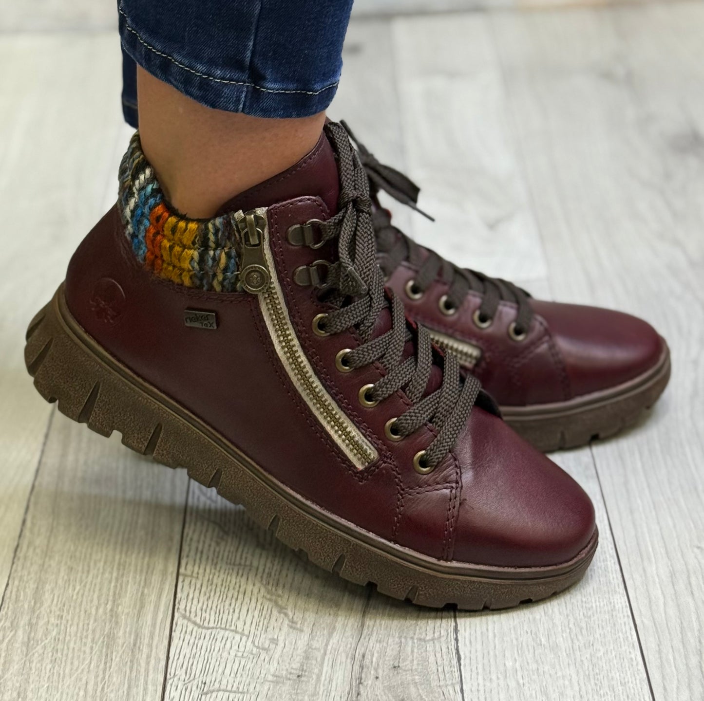 Rieker - Burgundy ‘Tex’ Ankle Boot