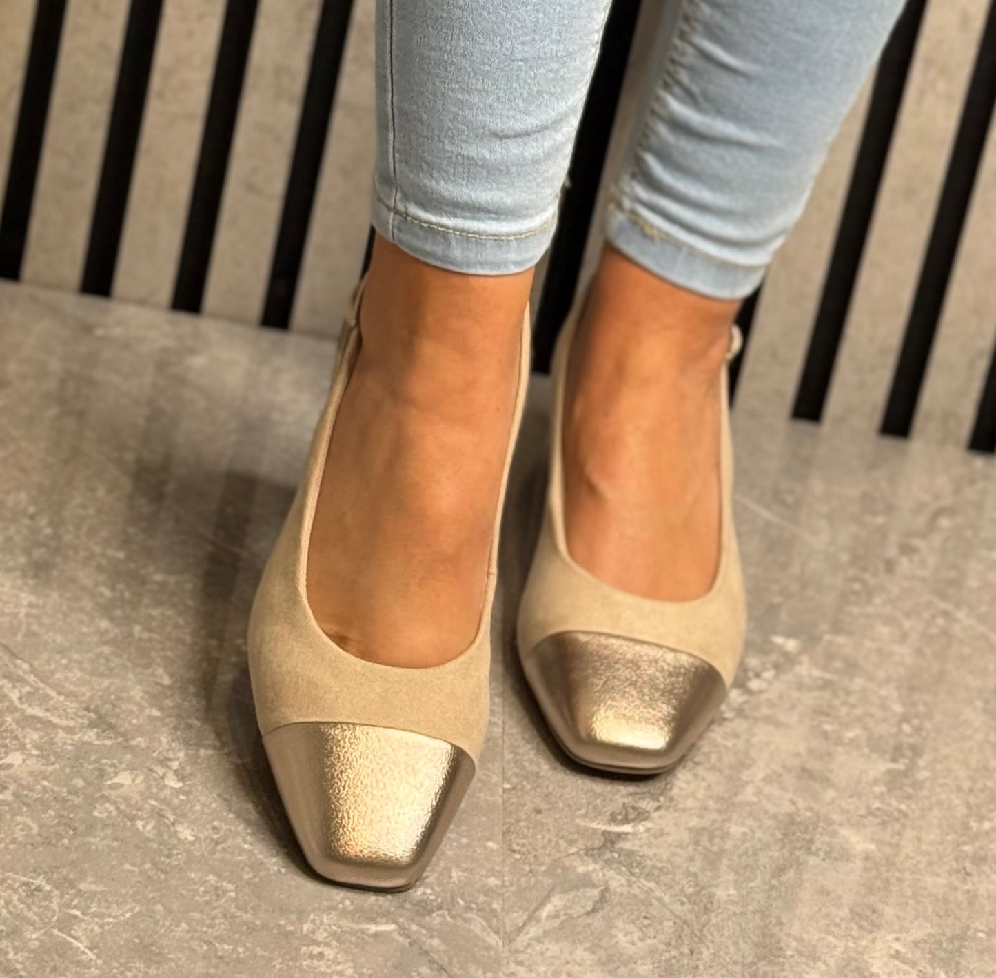 Marco Tozzi - Beige Block Heel Slingback