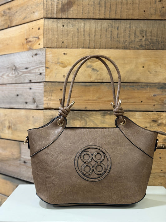 hannah k - 'Joanna' Taupe Detailed Handbag